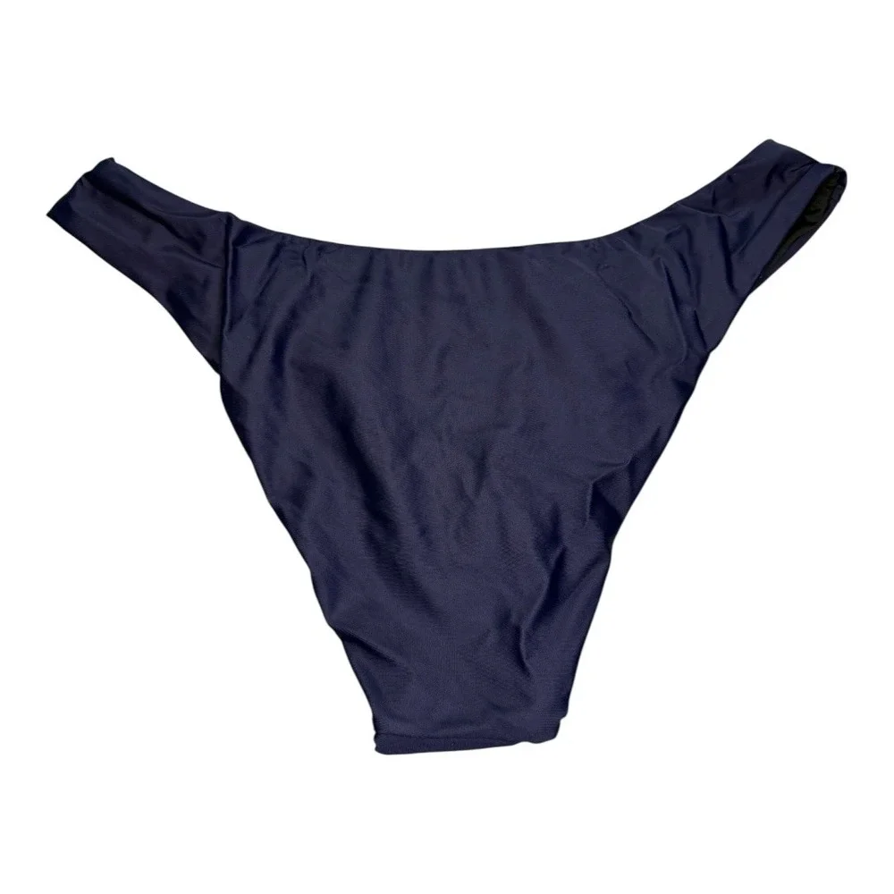 J.Crew Bikini Bottom Navy Blue Recycled High Cut Swimsuit Medium‎